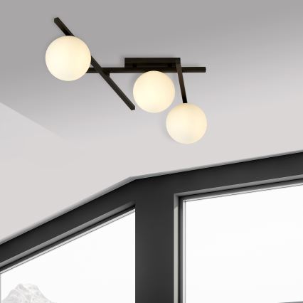 Mennyezeti lámpa SMART 3xE14/10W/230V fekete/fehér