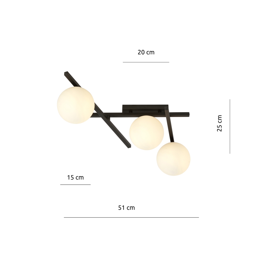Mennyezeti lámpa SMART 3xE14/10W/230V fekete/fehér