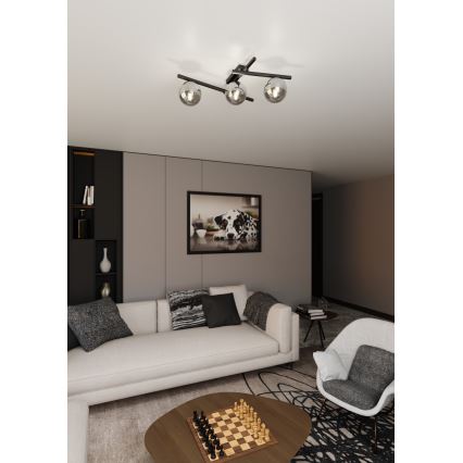 Mennyezeti lámpa SMART 3xE14/10W/230V fekete/szürke