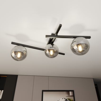 Mennyezeti lámpa SMART 3xE14/10W/230V fekete/szürke