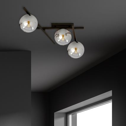 Mennyezeti lámpa SMART 3xE14/10W/230V fekete/szürke