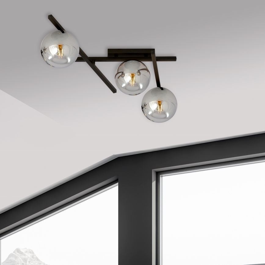 Mennyezeti lámpa SMART 3xE14/10W/230V fekete/szürke