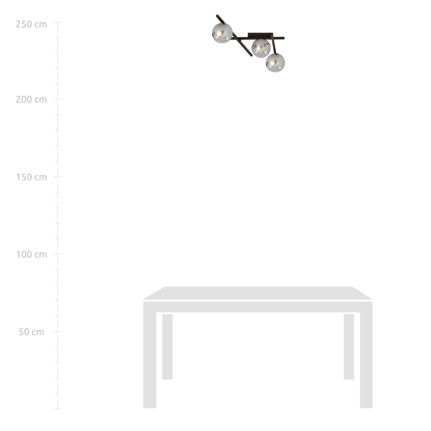 Mennyezeti lámpa SMART 3xE14/10W/230V fekete/szürke