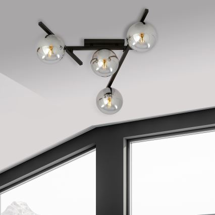 Mennyezeti lámpa SMART 4xE14/10W/230V fekete/szürke