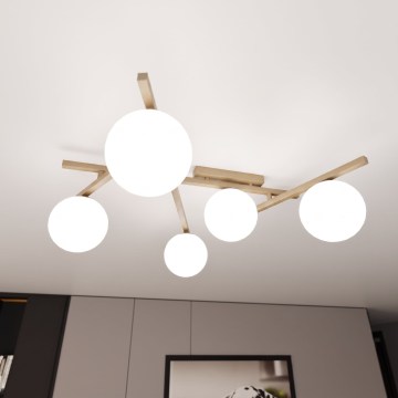 Mennyezeti lámpa SMART 5xE14/10W/230V bézs/fehér