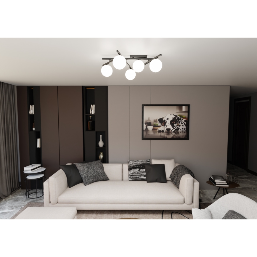 Mennyezeti lámpa SMART 5xE14/10W/230V fekete/fehér