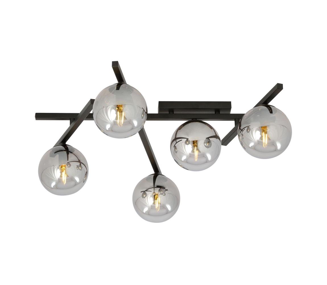 EMIBIG Mennyezeti lámpa SMART 5xE14/10W/230V fekete/szürke 1104/5