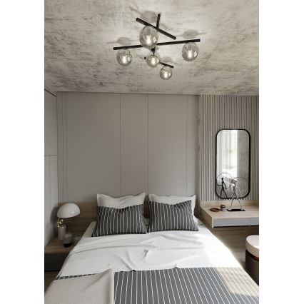 Mennyezeti lámpa SMART 5xE14/10W/230V fekete/szürke