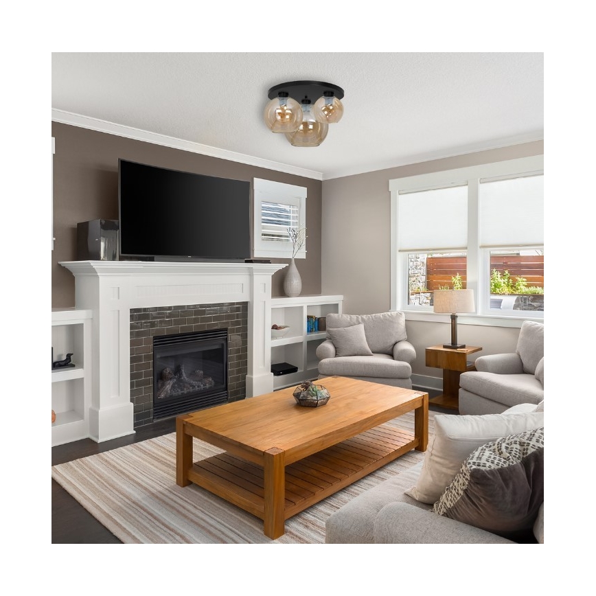 Mennyezeti lámpa SOFIA 3xE27/60W/230V barna