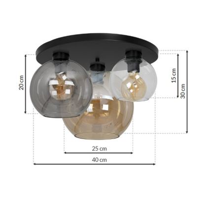 Mennyezeti lámpa SOFIA 3xE27/60W/230V mix