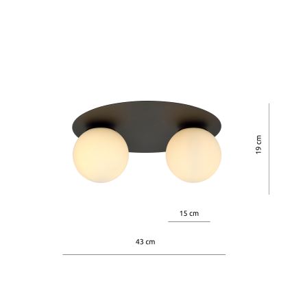 Mennyezeti lámpa SOLAR 2xE14/10W/230V fekete/fehér