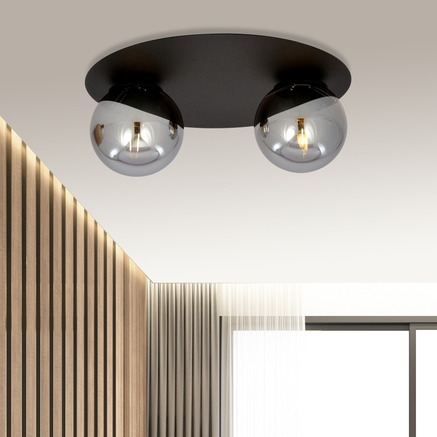 Mennyezeti lámpa SOLAR 2xE14/10W/230V fekete/szürke