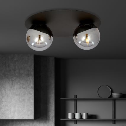 Mennyezeti lámpa SOLAR 2xE14/10W/230V fekete/szürke