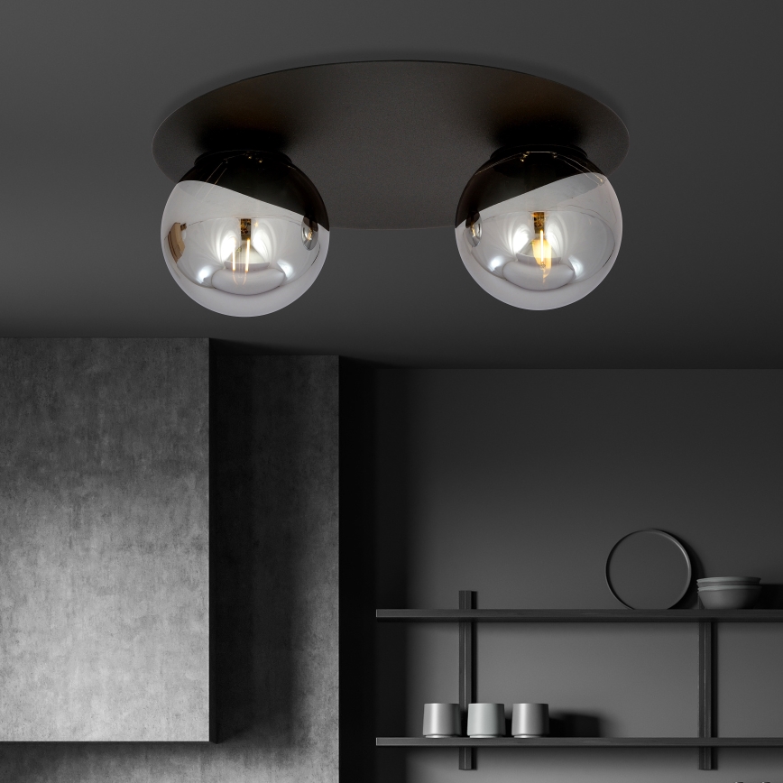 Mennyezeti lámpa SOLAR 2xE14/10W/230V fekete/szürke