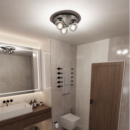 Mennyezeti lámpa SOLAR 3xE14/10W/230V fekete/szürke