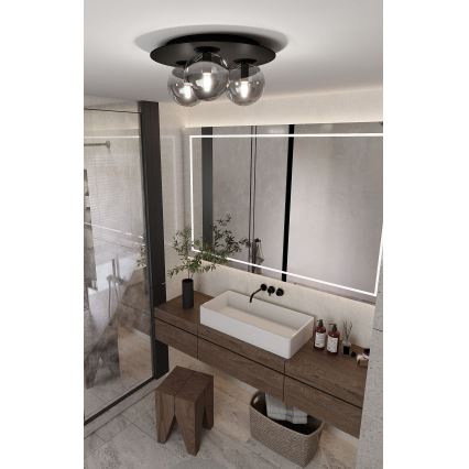 Mennyezeti lámpa SOLAR 3xE14/10W/230V fekete/szürke