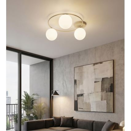 Mennyezeti lámpa SOPRA 3xE14/10W/230V bézs/fehér