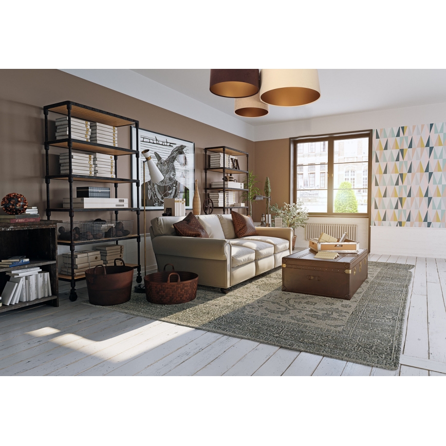 Mennyezeti lámpa SPACE 3xE27/60W/230V krém/barna/bézs