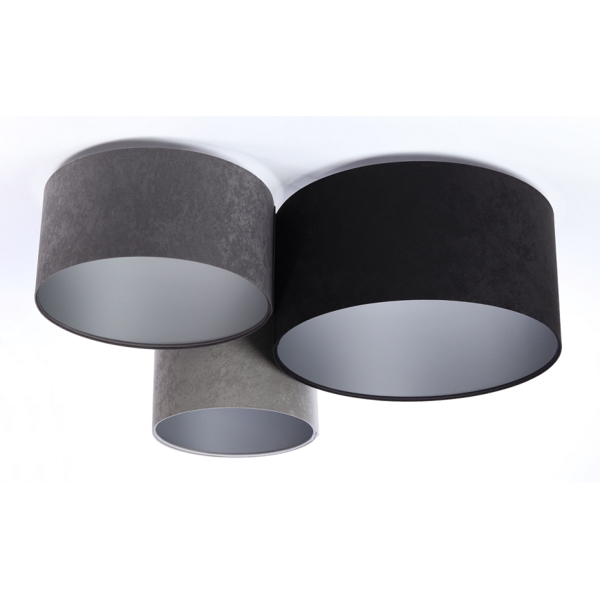 Mennyezeti lámpa SPACE 3xE27/60W/230V szürke/fekete/ezüst