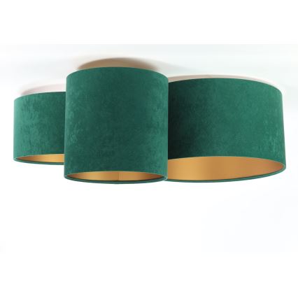 Mennyezeti lámpa SPACE 3xE27/60W/230V zöld/arany