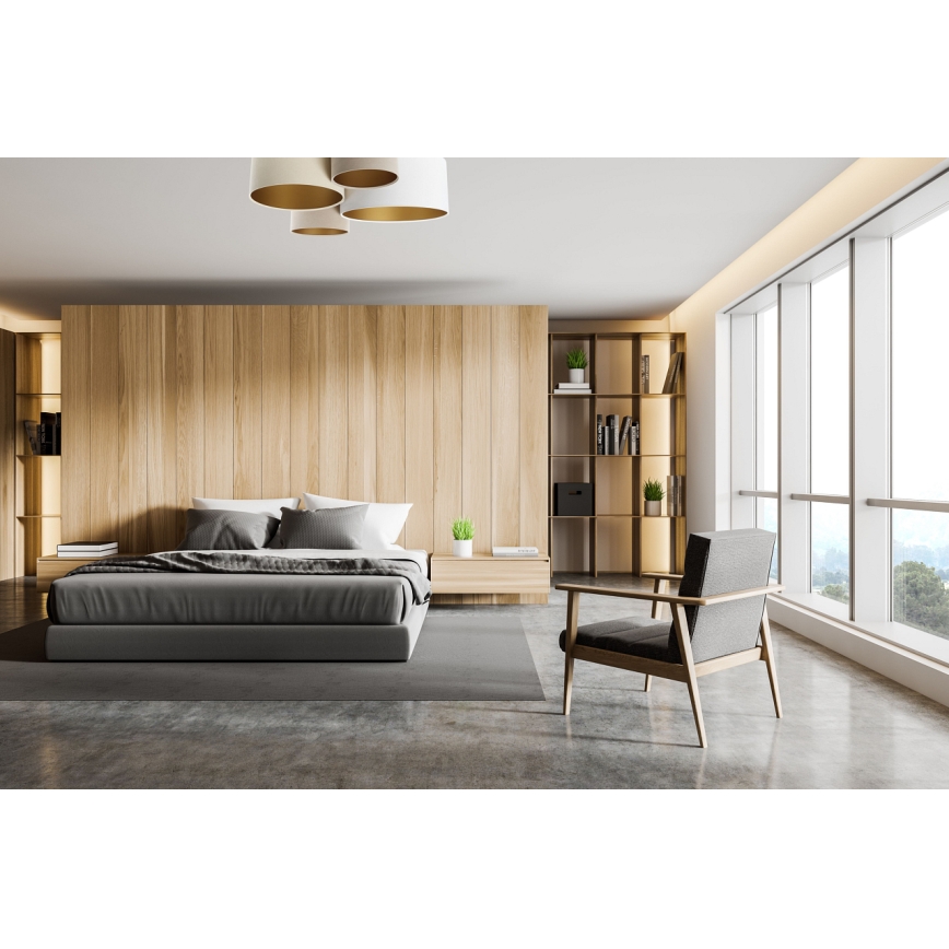 Mennyezeti lámpa SPACE 4xE27/60W/230V bézs/fehér/arany