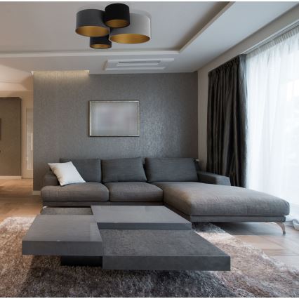 Mennyezeti lámpa SPACE 4xE27/60W/230V szürke/fekete/arany