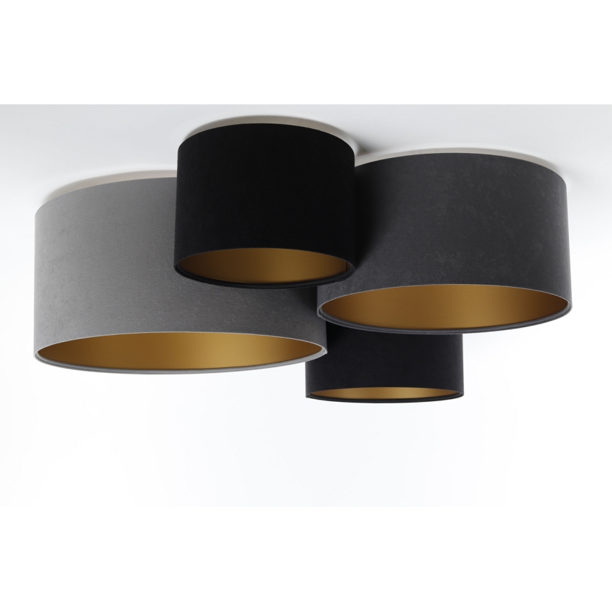 Mennyezeti lámpa SPACE 4xE27/60W/230V szürke/fekete/arany