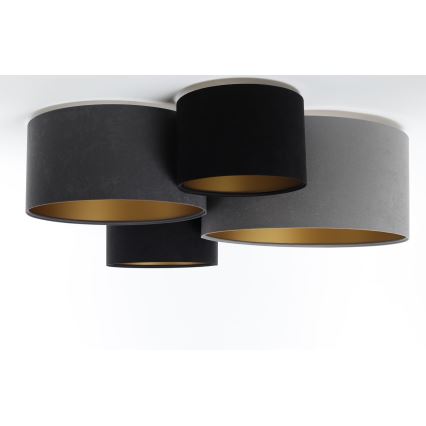 Mennyezeti lámpa SPACE 4xE27/60W/230V szürke/fekete/arany