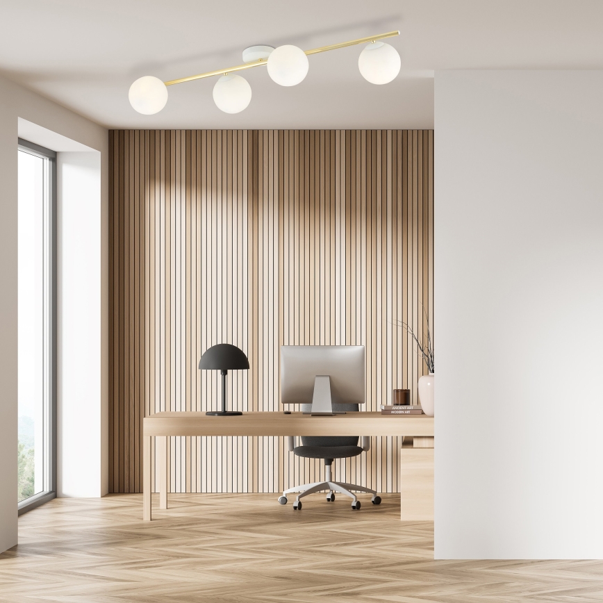 Mennyezeti lámpa SPLENDI 4xE14/10W/230V fehér/arany