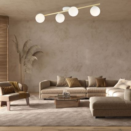 Mennyezeti lámpa SPLENDI 4xE14/10W/230V fehér/arany