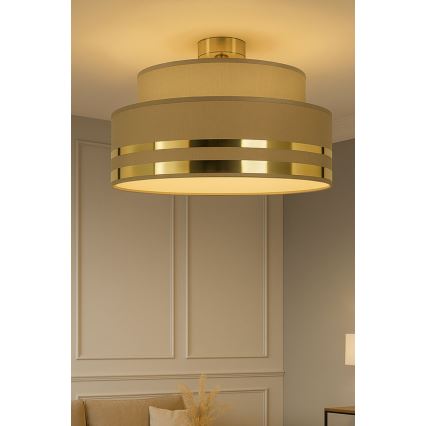 Mennyezeti lámpa TAMI 1xE27/60W/230V átm. 40 cm barna/arany