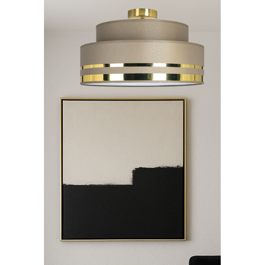Mennyezeti lámpa TAMI 1xE27/60W/230V átm. 40 cm barna/arany