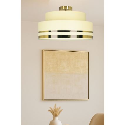 Mennyezeti lámpa TAMI 1xE27/60W/230V átm. 40 cm bézs/arany