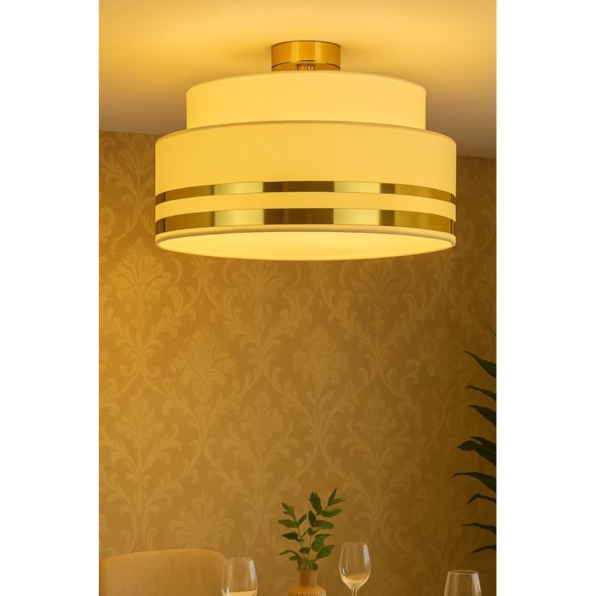 Mennyezeti lámpa TAMI 1xE27/60W/230V átm. 40 cm bézs/arany