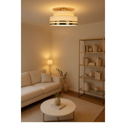 Mennyezeti lámpa TAMI 1xE27/60W/230V átm. 40 cm bézs/arany