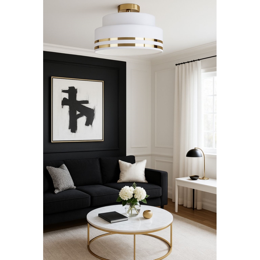 Mennyezeti lámpa TAMI 1xE27/60W/230V átm. 40 cm fehér/arany