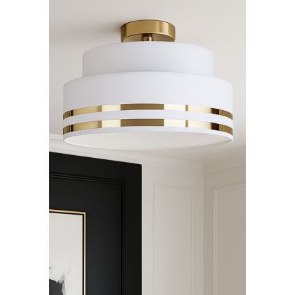 Mennyezeti lámpa TAMI 1xE27/60W/230V átm. 40 cm fehér/arany