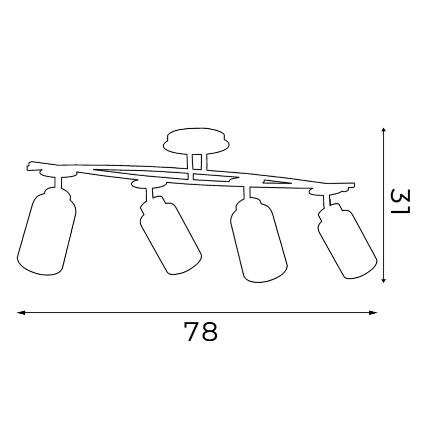 Mennyezeti lámpa TOKIO 4xE27/60W/230V