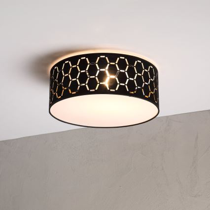 Mennyezeti lámpa ULLE 1xE27/15W/230V átm. 35 cm fekete