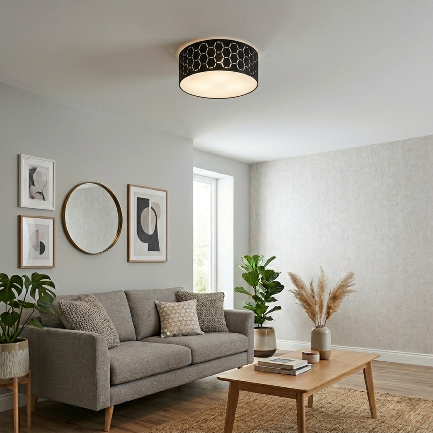 Mennyezeti lámpa ULLE 1xE27/15W/230V átm. 35 cm fekete