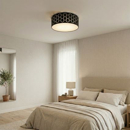Mennyezeti lámpa ULLE 1xE27/15W/230V átm. 35 cm fekete