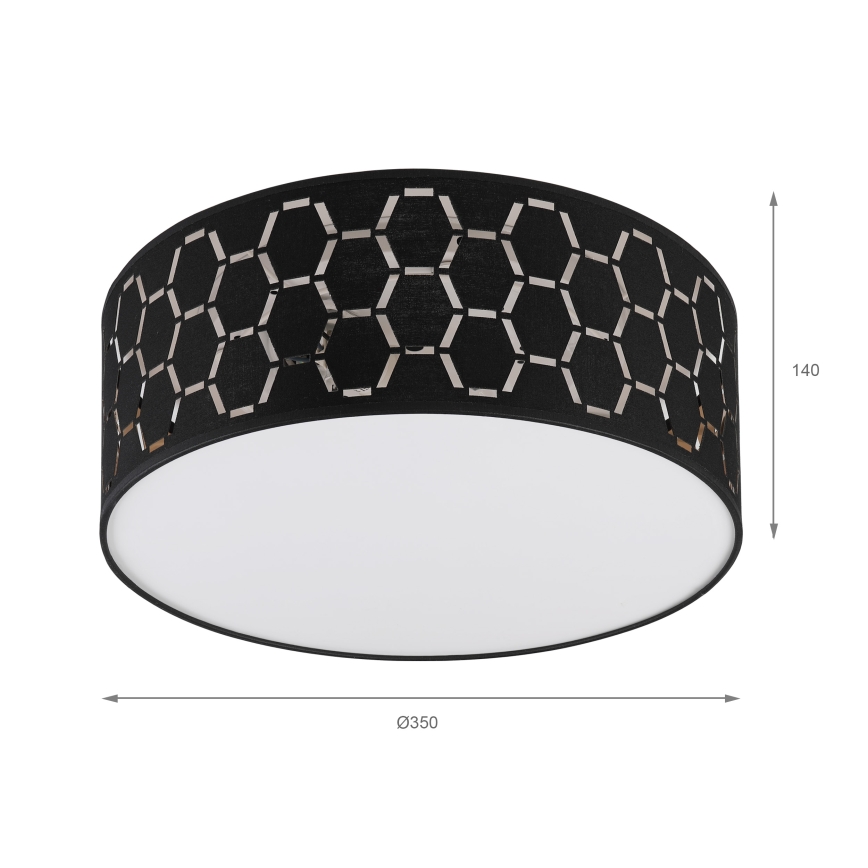 Mennyezeti lámpa ULLE 1xE27/15W/230V átm. 35 cm fekete
