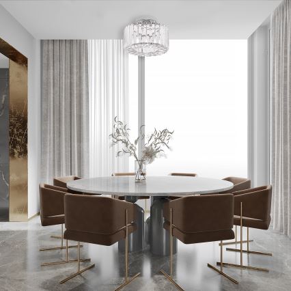 Mennyezeti lámpa VETRO 1xE27/15W/230V átm. 24,5 cm matt króm