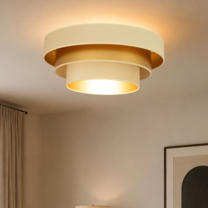 Mennyezeti lámpa WENTA 1xE27/60W/230V, átm. 50 cm, bézs/arany