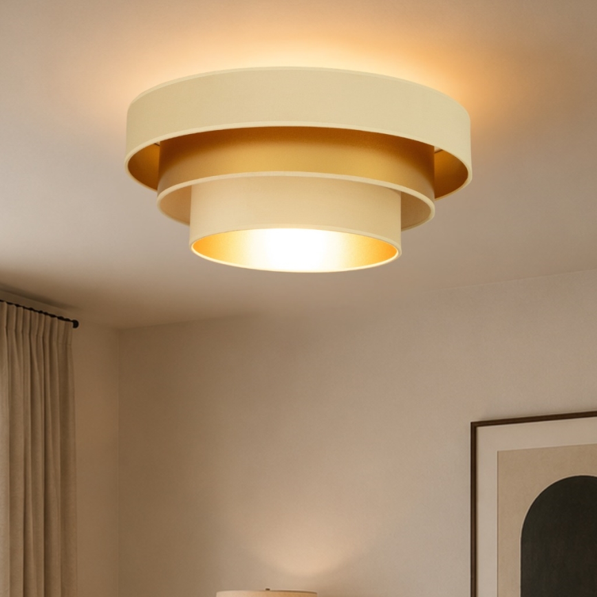 Mennyezeti lámpa WENTA 1xE27/60W/230V, átm. 50 cm, bézs/arany