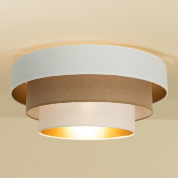 Mennyezeti lámpa WENTA 1xE27/60W/230V átm. 50 cm fehér/barna