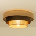 Mennyezeti lámpa WENTA 1xE27/60W/230V átm. 50 cm juta/barna