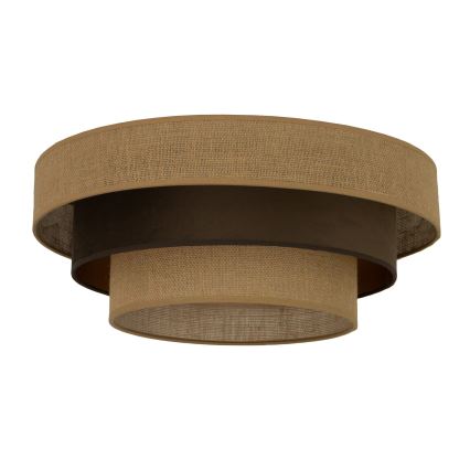 Mennyezeti lámpa WENTA 1xE27/60W/230V átm. 50 cm juta/barna
