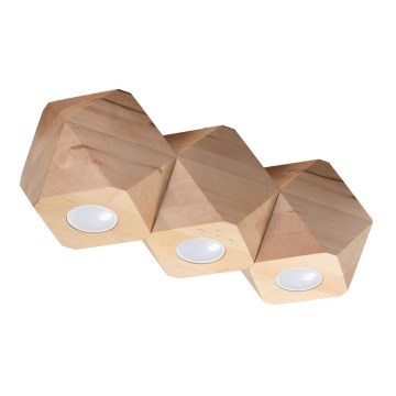 Mennyezeti lámpa WOODY 3xGU10/40W/230V tölgy