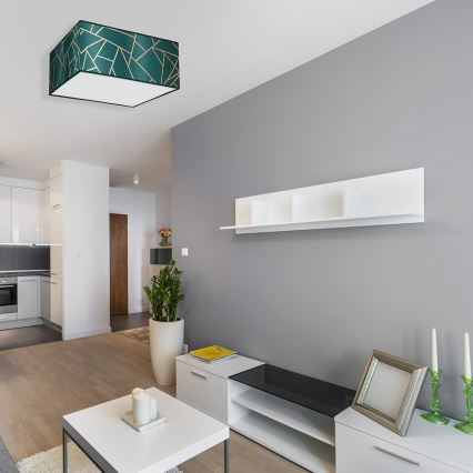 Mennyezeti lámpa ZIGGY 2xE27/60W/230V türkiz/arany